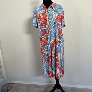 Vibrant Paisley Print Dress